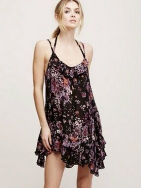 Free People One Blossom Slip Dress Floral Boho Mini XS